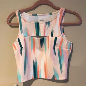 Pink and teal crop top!